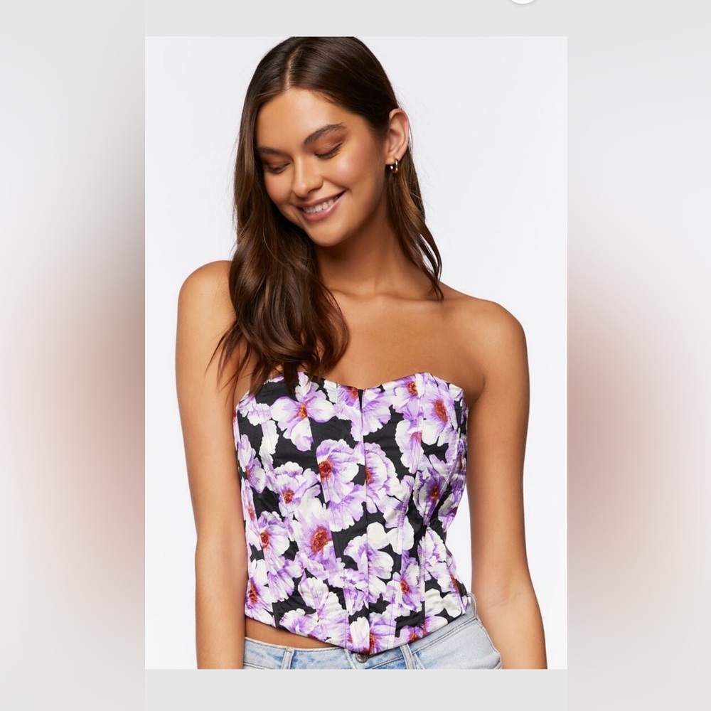 Forever 21 Floral Corset Top